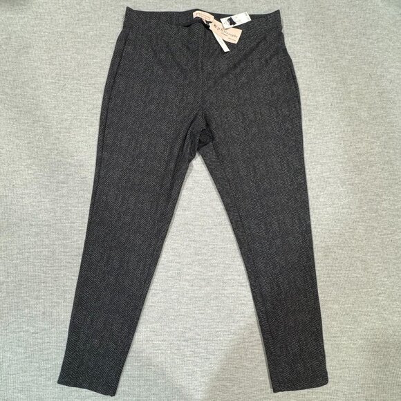Philosophy Herringbone Leggings Womens Size 1X Black Mid Rise Stretch Pant NWT - Picture 2 of 13